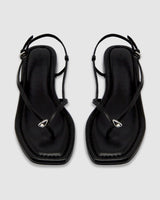 Halle Flat Sandal - Black