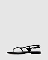 Halle Flat Sandal - Black