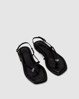 Halle Flat Sandal - Black