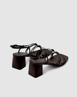 Piper Mid Heel Sandal - Chocolate
