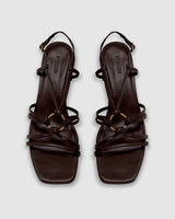 Piper Mid Heel Sandal - Chocolate
