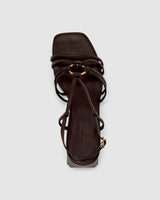 Piper Mid Heel Sandal - Chocolate