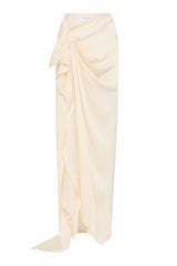 Andea Seerksucker Draped Skirt - Pearl