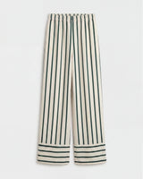 Cannes Silk Pant - Forest Stripe