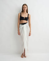 Cremona Tie Front Sarong - White