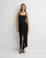 Cremona Tie Front Sarong - Black