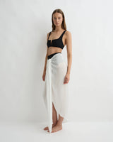 Cremona Tie Front Sarong - White