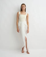 Cremona Tie Front Sarong - White