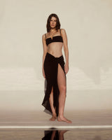 Cremona Tie Front Sarong - Black