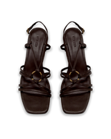 Piper Mid Heel Sandal - Chocolate