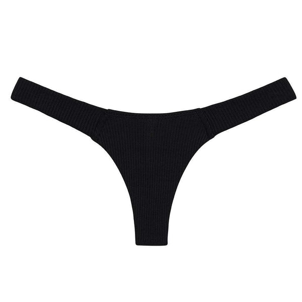 Uno Bikini Bottom - Black Rib