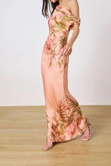 One Shoulder Maxi Dress - Peach