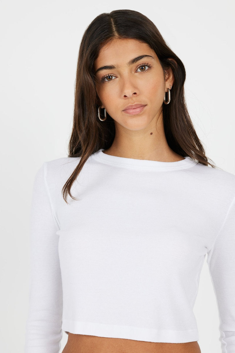 Verona Crop Shirt - White - BLVD