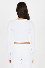 Verona Crop Shirt - White - BLVD