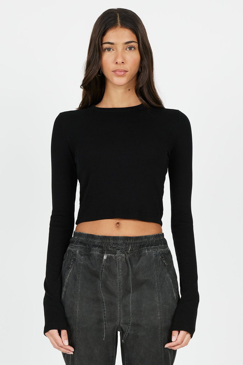 Verona Crop Shirt - Jet Black - BLVD