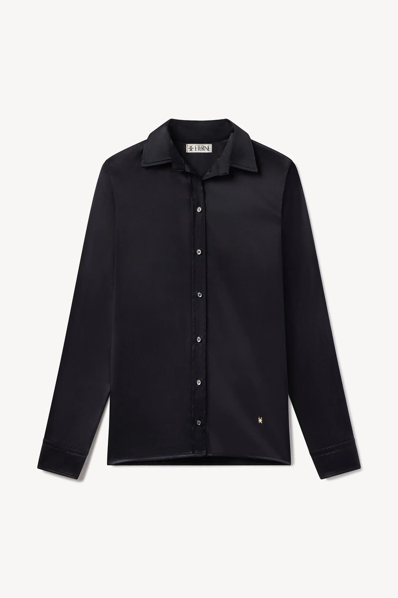 Constance Silk Top - Black