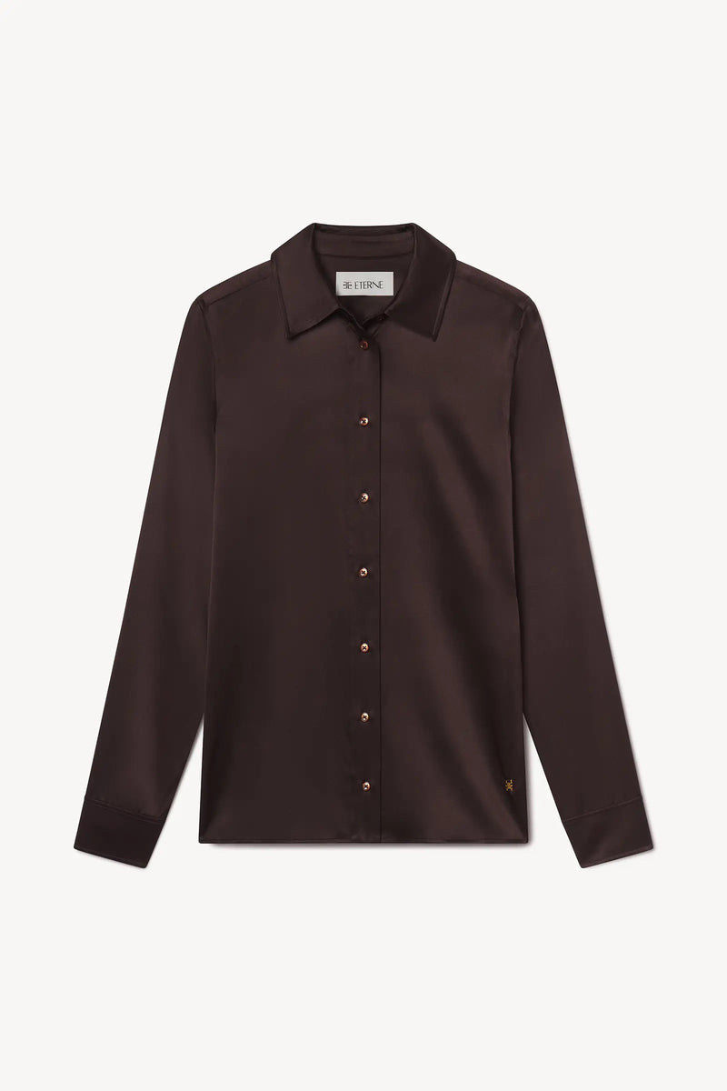 Constance Silk Top - Espresso