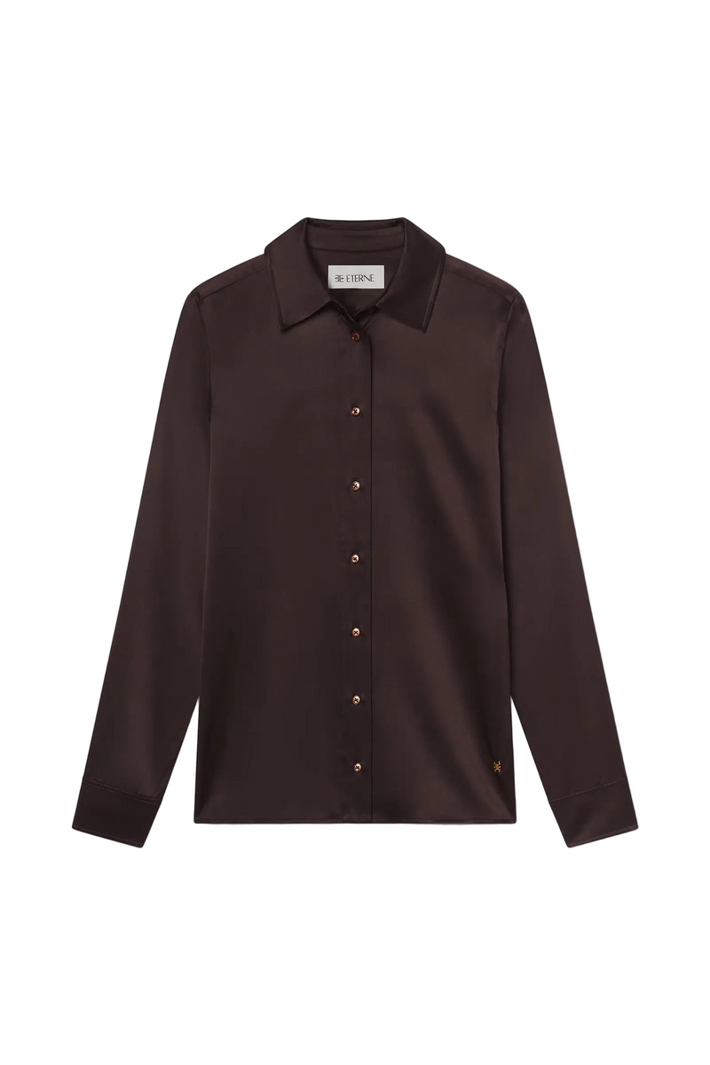 Constance Silk Top - Espresso