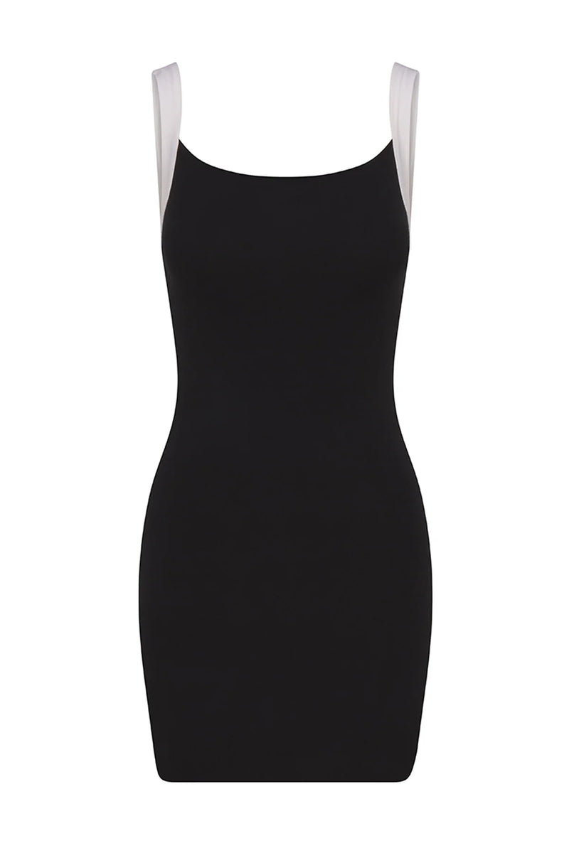 Contrast Mini Dress - Black/White