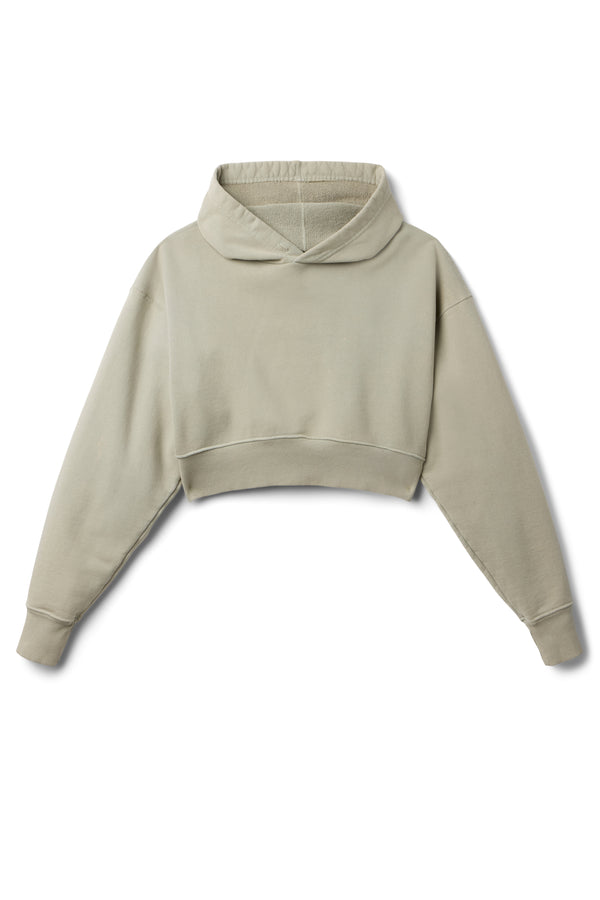 Crop Hoodie - Stone Grey