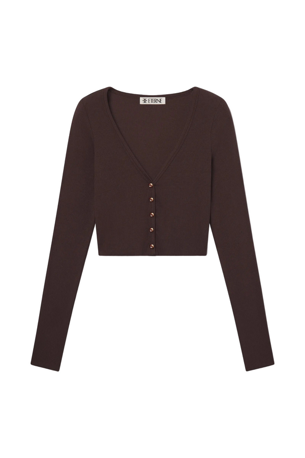 Cropped Cardigan - Espresso