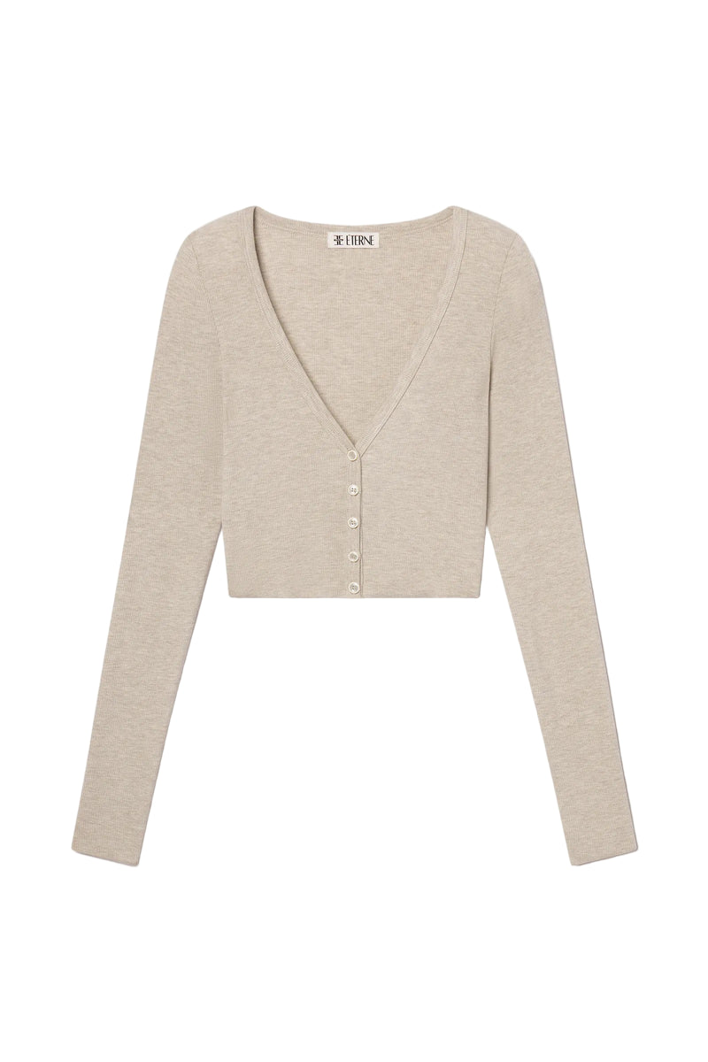 Cropped Cardigan - Oatmeal