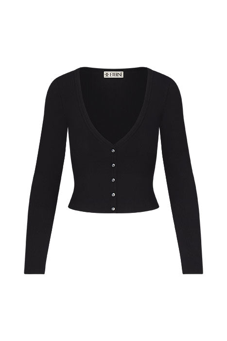 Cropped Cardigan - Black