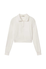 Cropped Polo Sweatshirt - White - BLVD