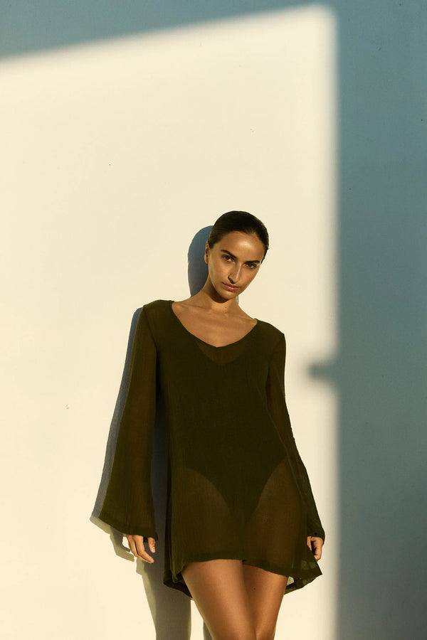 Bell Sleeve Tunic - Cypress