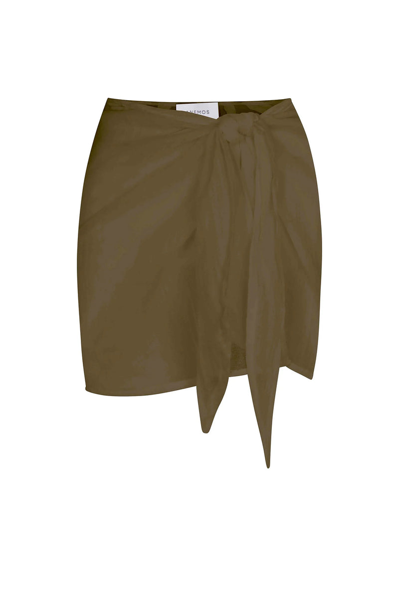 Gauze Wrap Mini Skirt - Cypress