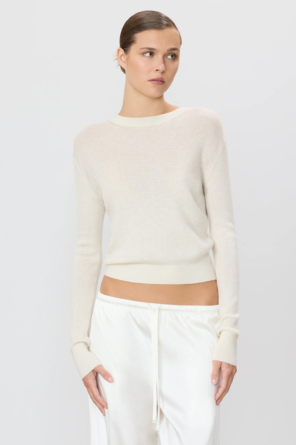 Rib Stitch Clark Sweater - Bone