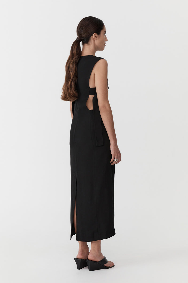 Classic Side Detail Dress - Black