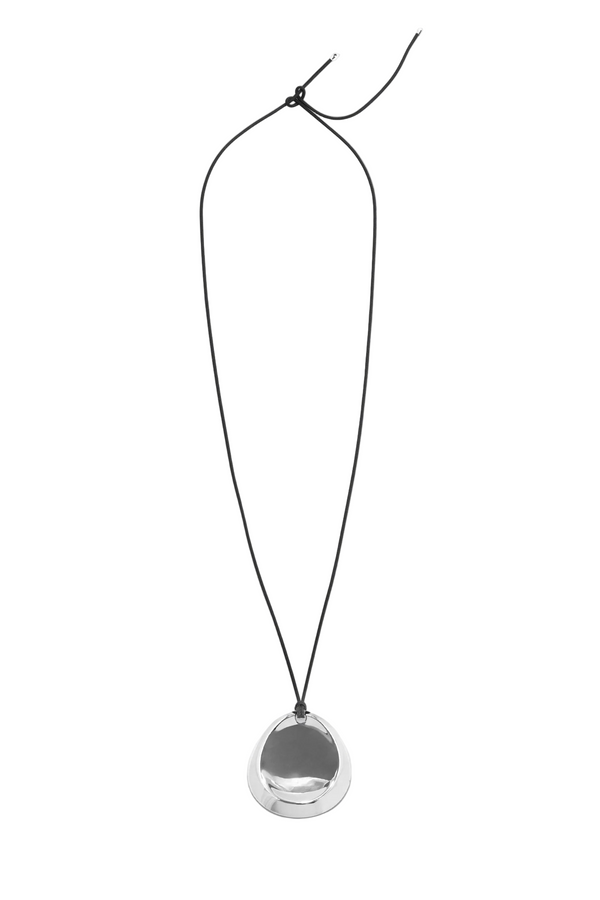 Concave Pendant Necklace - Silver