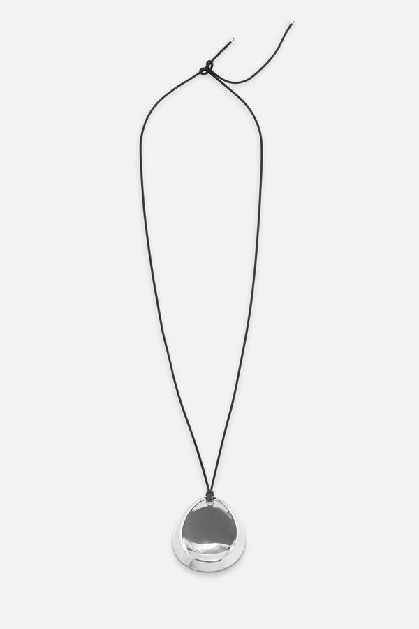 Concave Pendant Necklace - Silver