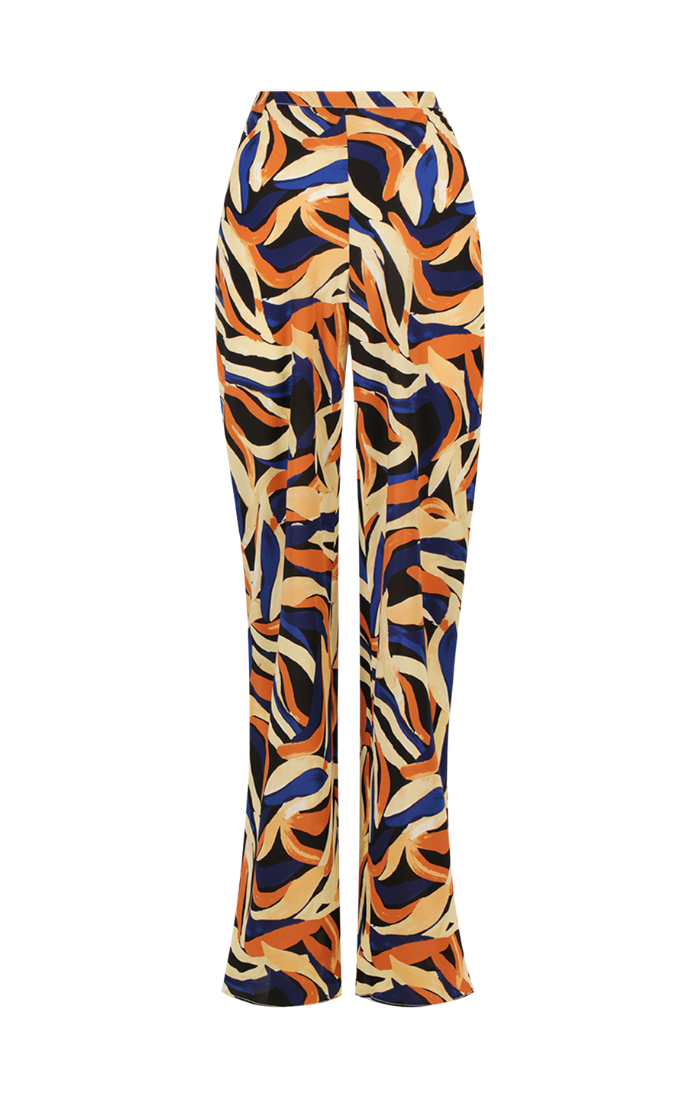 Palma Silk Bias Cut Pant - Cobalt