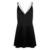 Freudian Silk Mini Slip Dress - Black