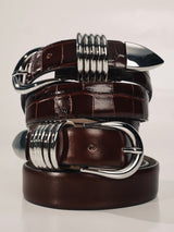 Hollyhock Croco - Dark Chocolate / Silver