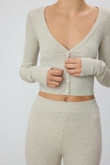 Cropped Cardigan - Oatmeal