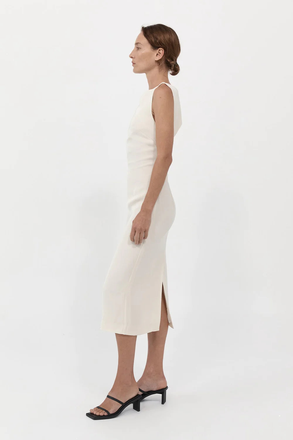 Cut Out Midi Dress - Cool White BLVD Cut Out Midi Dress - Cool White BLVD