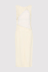 Cut Out Midi Dress - Cool White