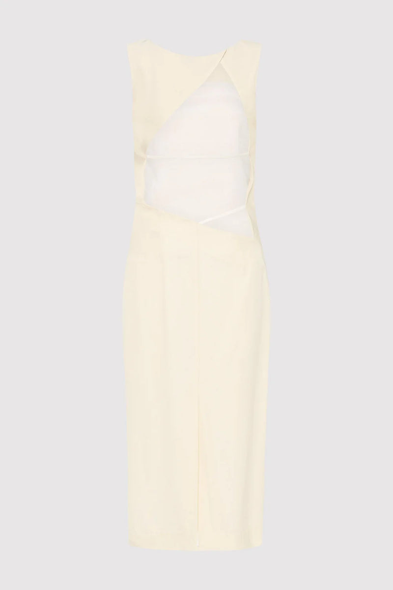 Cut Out Midi Dress - Cool White