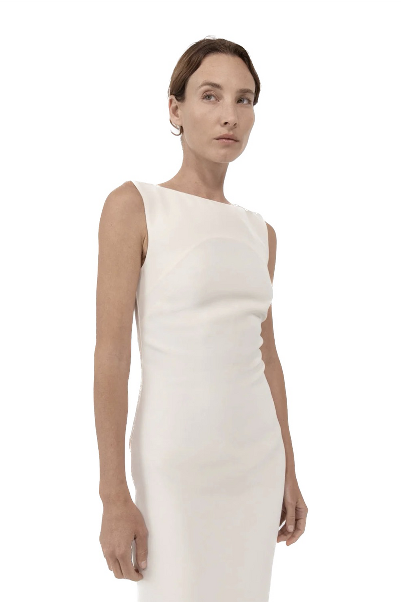 Cut Out Midi Dress - Cool White