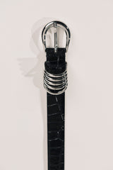 Hollyhock Croco - Black Croco / Silver