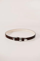 Hollyhock Croco - Dark Chocolate / Silver