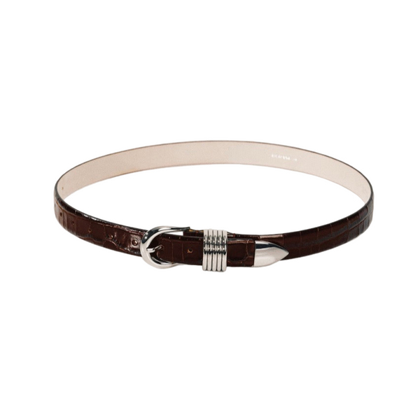 Hollyhock Croco - Dark Chocolate / Silver