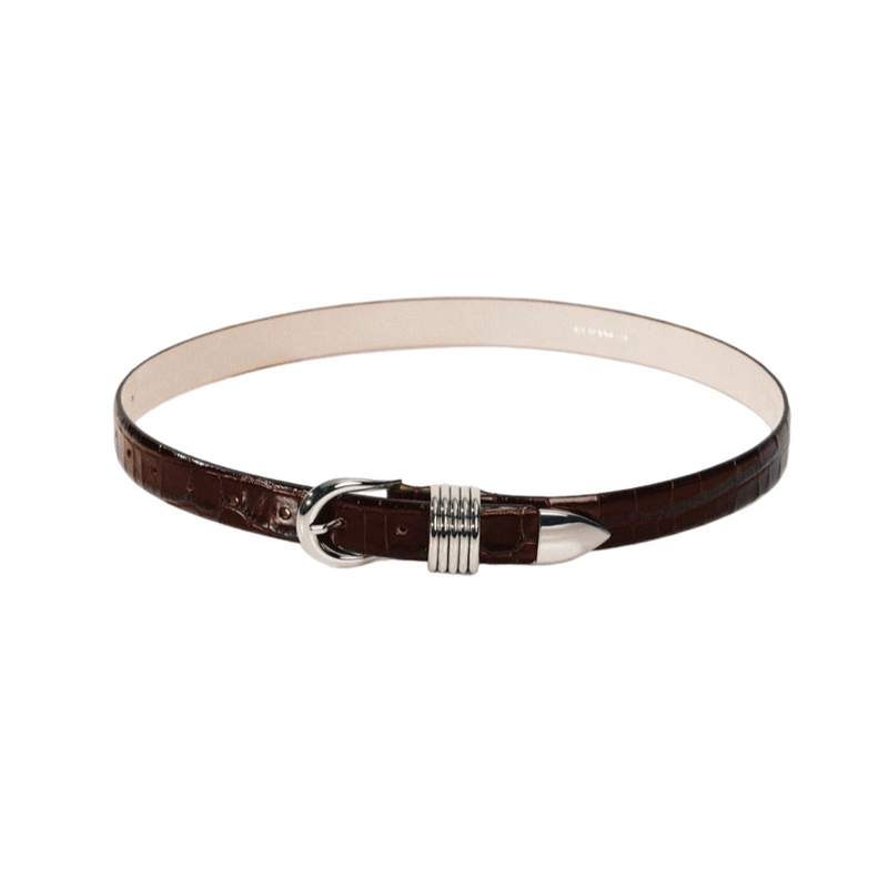 Hollyhock Croco - Dark Chocolate / Silver