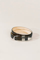Hollyhock Croco - Dark Chocolate / Silver