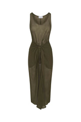 D.K. Wrap Midi Dress - Cypress