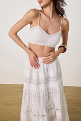 Lace Detail Bandeau - White - BLVD