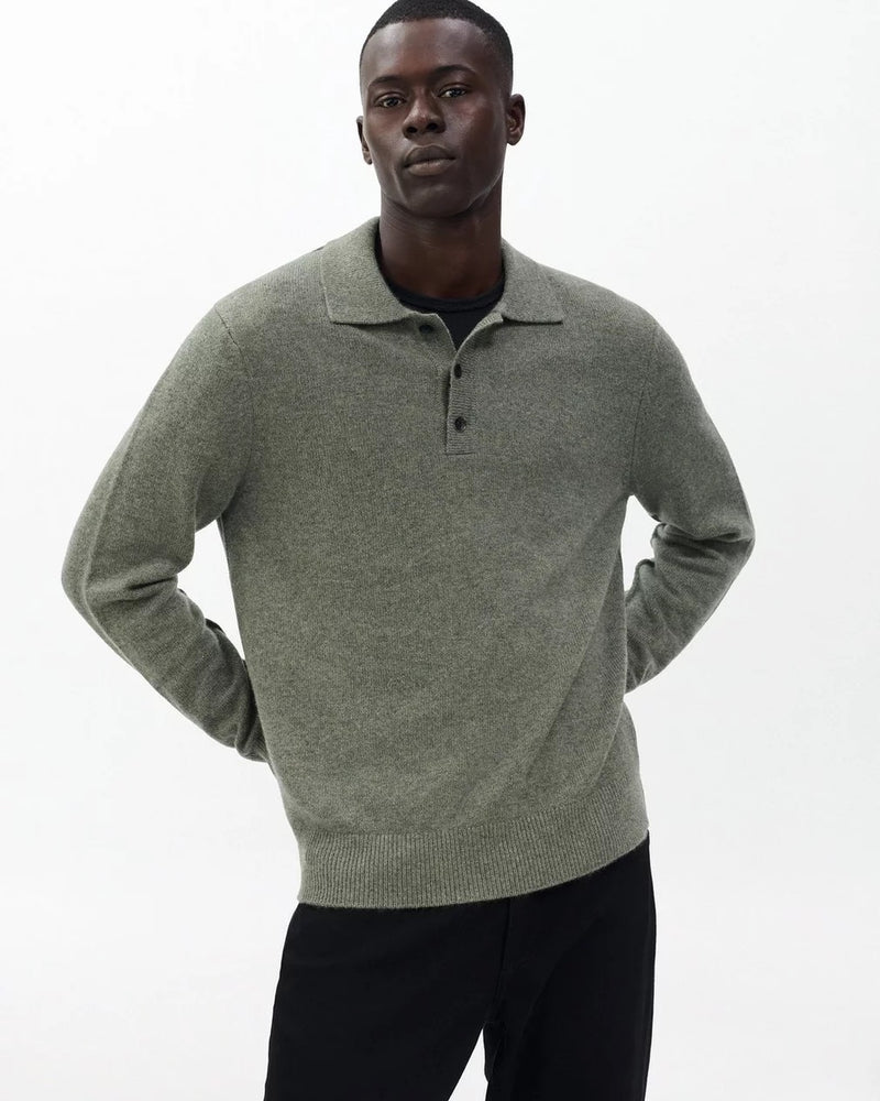 Declan Cashmere Polo - Army